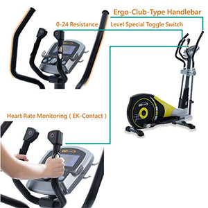 GOELLIPTICAL V-450X Standard Stride 18” Programmable Elliptical Exercise Cross Trainer with Adjustable Arms and Pedals and HRC Control Program for Cardio Fitness Strength Conditioning Workout