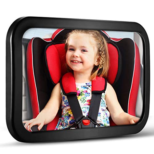Baby Car Mirror, DARVIQS Car Seat Mirror, Safely Monitor Infant Child in Rear Facing Car Seat, Wide View Shatterproof Adjustable Acrylic 360°for Backseat, Crash Tested and Certified for Safety