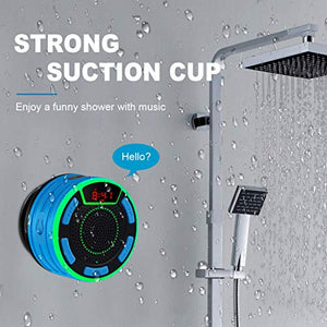 Bluetooth Speakers, BassPal IPX7 Waterproof Portable Wireless Shower Speaker with LED Display, FM Radio, Suction Cup, Light Show, TWS, Loud Stereo Sound for Pool Beach Home Party Travel Outdoors