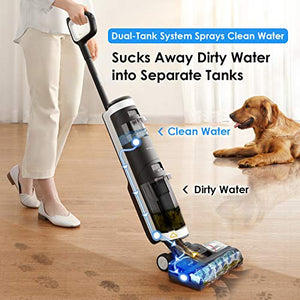 TINECO Floor One S3 Cordless Hardwood Floors Cleaner, Lightweight Wet Dry Vacuum Cleaners for Multi-Surface Cleaning with Smart Control System