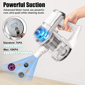 APOSEN Cordless Vacuum Cleaner, Powerful Suction Lightweight 4 in 1 Stick Vacuum Extension Wand & Detachable Battery for Home Hard Floor Car Pet Cleaning H10