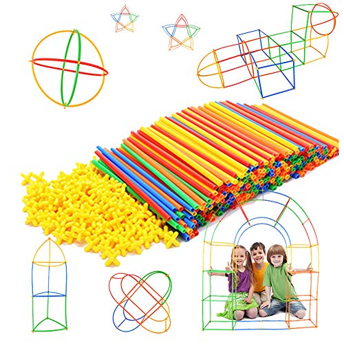 RAINBOW TOYFROG Straw Constructor STEM Building Toys 300 pcs Interlocking Plastic-Educational Toys Engineering Building Blocks -Construction Blocks- STEM Toys for 3-12 Year Old Boys and Girls