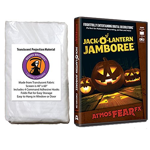 Kringle Bros AtmosFearFX Jack-O-Lantern Jamboree Halloween DVD and Reaper Brothers High Resolution Window Projection Screen