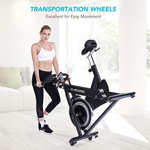 MaxKare Magnetic Exercise Bikes Stationary Belt Drive Indoor Cycling Bike with High Weight Capacity Adjustable Magnetic Resistance w/LCD Monitor