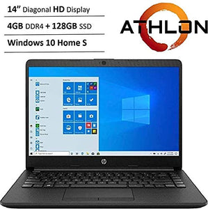 Newest HP 14" HD WLED Backlit High Performance Business Laptop, AMD Athlon Silver 3050U up to 3.2GHz, 4GB DDR4, 128GB SSD, Wireless-AC, HDMI, Bluetooth, Webcam, SD Card Reader, Windows 10 S