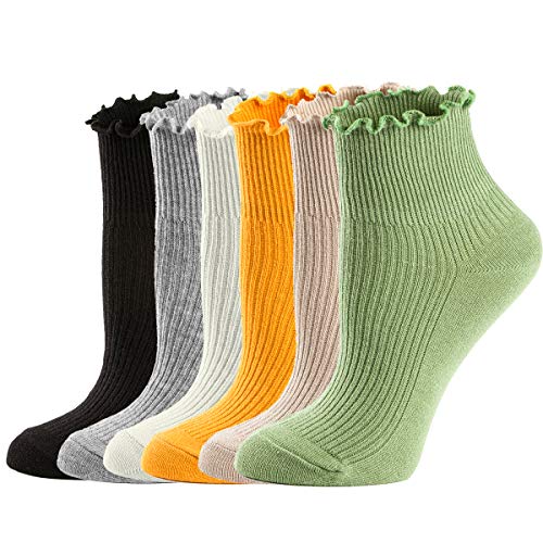 Ankle Lace Ruffle Knit Cotton Socks