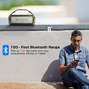 50W(70W Peak) Wireless Bluetooth Speakers Built-in 8000mAh Battery Power Bank, W-KING Outdoor Portable Waterproof TWS, DSP, NFC Speaker, Powerful Rich Bass Loud Stereo Sound