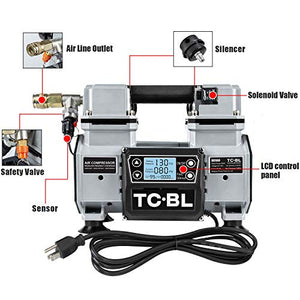 TC·BL Portable Air Compressor Small Air Compressor Oil Free And Lightweight with AC Power