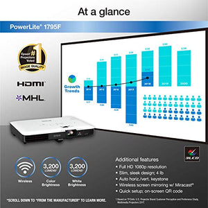 Epson | PowerLite 1795F Wireless Full HD 1080p 3LCD Portable Projector, Black