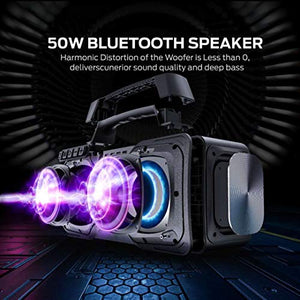 Bluetooth Speaker, BUGANI M118 Portable Bluetooth Speakers, 50W Louder Volume and Enhanced Bass,Wireless Bluetooth Speakers 5.0. Power Bank.Suitable for Party,Outdoor Bluetooth Speaker