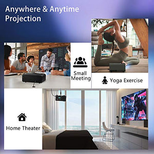Mini Projector for iPhone, ELEPHAS 2020 WiFi Movie Projector with Synchronize Smartphone Screen, 1080P HD Portable Projector with 4600 Lux and 200" Screen, Compatible with Android/iOS/HDMI/USB/SD/VGA