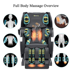 Real Relax | 2020 Massage Chair, Full Body Zero Gravity Shiatsu Recliner with Bluetooth and Led Light, Black