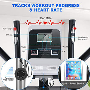 ANCHEER Eliptical Exercise,Elliptical Training Machines for Home Use,Heavy-Duty Equipment for Indoor Workout & Fitness with 10-Level Resistance&Max User Weight:390lbs.