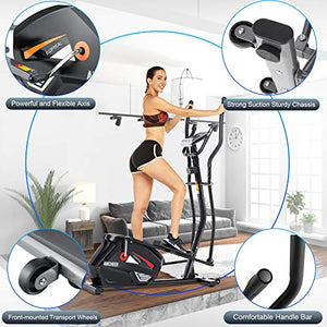 ANCHEER Elliptical Trainers, Magnetic Eliptical Exercise Machines with 3D Virtual APP Control & 10 Level Magnetic Resistance, Max User Weight 390lbs