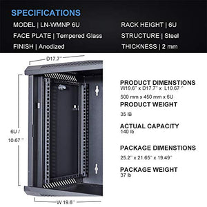 KENUCO [Fully Assembled] Deluxe IT Wall Mount Cabinet | Server Rack | Data Network Enclosure 19-Inch Server Network Rack with Locking Tempered Glass Door (Off-White 18U)