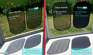 Kinder Fluff Car Window Shade (4px)-The Only Certified Sunshade Blocking 99.79% UVA&99.95% UVB-Mom's Choice Gold Award Winner-Sun Shades for Cars,SUV