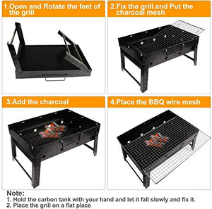 BNCHI Charcoal Grill Perfect Foldable Premium BBQ Grill for Outdoor Campers Barbecue Lovers Travel Park Beach Wild etc.[Black]