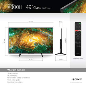 Sony X800H 49 Inch TV: 4K Ultra HD Smart LED TV with HDR and Alexa Compatibility - 2020 Model