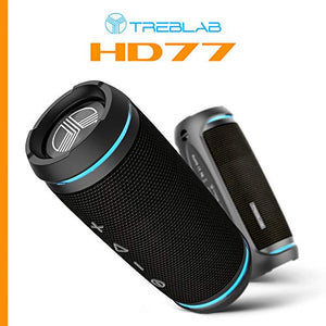 TREBLAB HD77 - Ultra Premium Bluetooth Speaker - Loud 360° HD Surround Sound, Wireless Dual Pairing, Best 25W Stereo, Loudest Bass, 20H Battery, IPX6 Waterproof, Sports Outdoor, Portable Blue Tooth