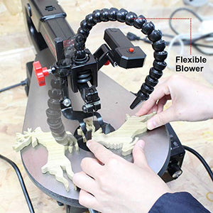 BUCKTOOL 16-inch Variable Speed Scroll Saw Pin or Pinless Blade with Pedal Switch Cast Iron Work Table