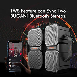 BUGANI Bluetooth Speaker, M83 Portable Bluetooth Speakers 5.0, 40W Super Power, Rich Woofer, Stereo Loud. Suitable for Family Gatherings and Outdoor Travel. (Black)