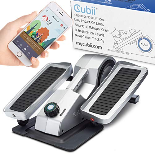 Cubii Pro Seated Under Desk Elliptical Machine for Home Workout, Pedal Bike Cycle Motion, Bluetooth sync Fitbit & Apple, Whisper Quiet, Compact Mini Exerciser w/Adjustable Resistance & LCD