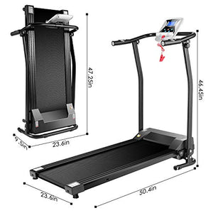 Mauccau Folding Electric Treadmill Exercise Machine with LCD Display Fitness Trainer Walking Running Machine for Home Gym