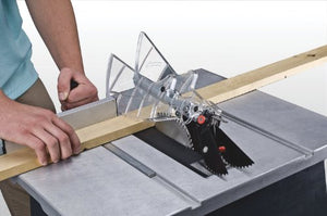 Genesis GTS10SB 10" 15 Amp Table Saw with Self-Aligning Rip Fence, Oversized Sliding Miter Gauge, Rocket Power Switch, 40T Carbide-Tipped Blade, and Heavy-Duty Metal Stand
