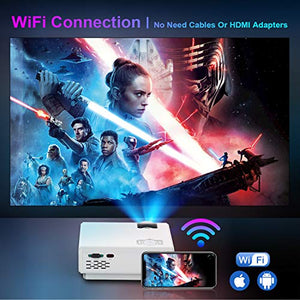 TOPTRO WiFi Projector,5500 Lumens Bluetooth Projector,Support 1080P Home Video Projector,200" Display,HiFi Speaker Compatible with TV Stick/Phone/Laptop/PS4/SD/USB/VGA/HDMI