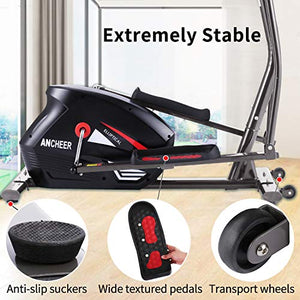 ANCHEER Elliptical Cross Trainer Machine for Home Use, Magnetic & Quiet, Compact Eliptical Exercise Machine for Indoor Fitness & Workout with Adjustable Resistance