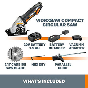 WORX WX523L 20V 3-3/8" Max Lithium-Ion 85mm Plunge Circular Saw