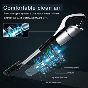 Meiyou Cordless Vacuum, Rechargeable 4-in-1 Stick Vacuum Cleaner with 18KPa Cyclonic Suction, Lightweight Cordless Vacuum Cleaner, Portable Handheld Vacuum for Home Carpet Hard Floor Car Pet Hair