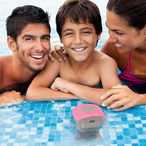 Gideon Portable Waterproof Bluetooth Speaker with Suction Cup - 10 Hours Playtime/Built-in Mic (Pink)