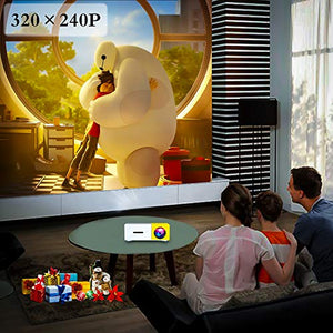 Pico Projector - Artlii 2020 New Mini Projector, Color LED Pico Projector for Cartoon, Movie, Kids Gift, Compatible with HDMI USB Laptop Video Games
