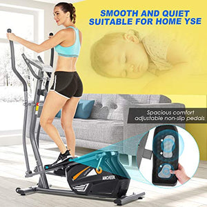 FUNMILY Eliptical Exercise Machine for Home Use，Magnetic Elliptical Cross Trainer Machines, Heavy-Duty Equipment for Indoor Workout & Fitness with 10-Level Resistance&Max User Weight:390lbs.