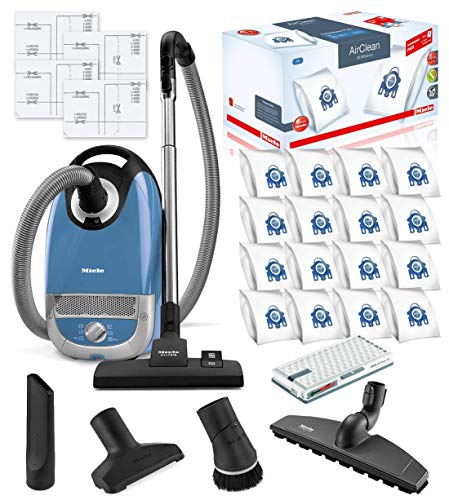 Miele Complete C2 Hard Floor Canister HEPA Vacuum Cleaner Bundle - Includes Miele Performance Pack 16 Type GN AirClean FilterBags + HEPA Filter