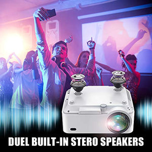 Mini Projector, 3Stone Upgraded 3000L Portable LCD Video Projector with 1080P Supported and Built-in Speakers, Multimedia Home Theater Small Projector Compatible with HDMI, USB, AV, DVD, VGA, Laptop
