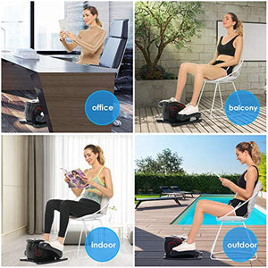 ANCHEER Under Desk Cycle,Indoor Mini Pedal Exerciser,Under Desk Bike Elliptical Machine with Built in Display Monitor, Mini Desk Cycle Resistance Exercise Quiet & Compact. Electric Machine Trainer