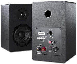 Micca PB42X Powered Bookshelf Speakers with 4-Inch Carbon Fiber Woofer and Silk Dome Tweeter (Pair)