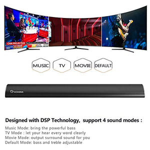 2.1 Channel Bluetooth Sound Bar Wohome TV Soundbar with Built-in Subwoofer 32Inch 3 Drivers Remote Control 2020 Updated Model S05