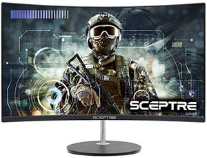 Sceptre 24" Curved 75Hz Gaming LED Monitor Full HD 1080P HDMI VGA Speakers, VESA Wall Mount Ready Metal Black 2019 (C248W-1920RN)