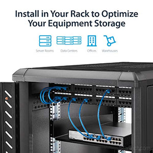 StarTech.com 2U Fixed Server Rack Mount Shelf - 22" Deep Steel Universal Cantilever Tray for 19" AV, Data, Network Equipment Rack - 50lbs (CABSHELF22)