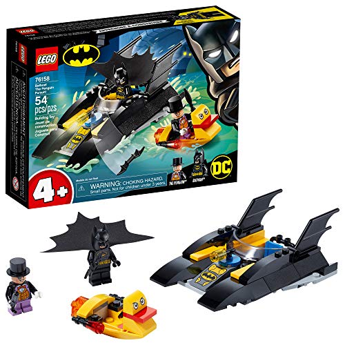 LEGO DC Batboat The Penguin Pursuit! 76158 Top Batman Building Toy for Kids, with Super-Hero Minifigures, 2 Boats, a Batarang and an Umbrella, Great Holiday or Birthday Gift, New 2020 (55 Pieces)