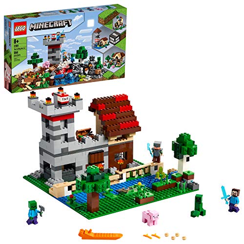 LEGO Minecraft The Crafting Box 3.0 21161 Minecraft Brick Construction Toy and Minifigures, Castle and Farm Building Set, Great Gift for Minecraft Players Aged 8 and up, New 2020 (564 Pieces)