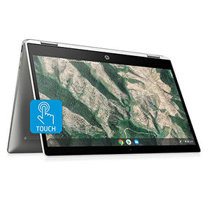 HP 14b-ca0010nr Chromebook X360 14-Inch HD Touchscreen Laptop, Chrome (Ceramic White/Mineral Silver)
