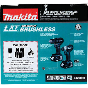 Makita CX200RB 18V LXT Lithium-Ion Sub-Compact Brushless Cordless kit