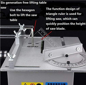 Upgrade Version Table Saw Mini Precision Table Saws DIY Wood Working Lathe Polisher Drilling Machine for DIY Handmade Wooden Model Crafts, Printed Circuit Board Cutting