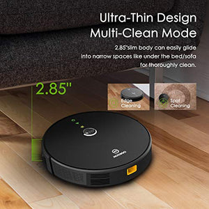 MOOSOO RT30 Robot Vacuum Cleaner - Wi-Fi Connected, 2000Pa Suction,6 Cleaning Modes,Quiet, Super-Thin, Self-Charging Robotic Vacuum Cleaner,Works with Alexa, Ideal for Pet Hair, Carpets, Hard Floors