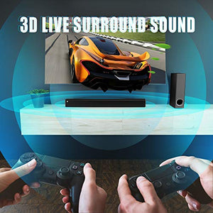 Sound Bar with Subwoofer, TV 2.1 CH Soundbar, Superior Surround Sound System, Works with 4K & HD & Smart TV,Bluetooth 5.0 Enabled (Model: P27, 120W)