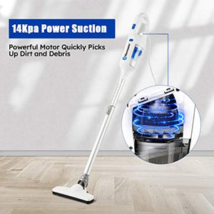 Vacmaster Corded Stick Vacuum Cleaner 2 in 1 Ultra-Lightweight 14Kpa Power Suction Handheld Vacuum Cleaner with Washable HEPA Filter for Home, Car, Pet Hair, Carpet, Hard Floor